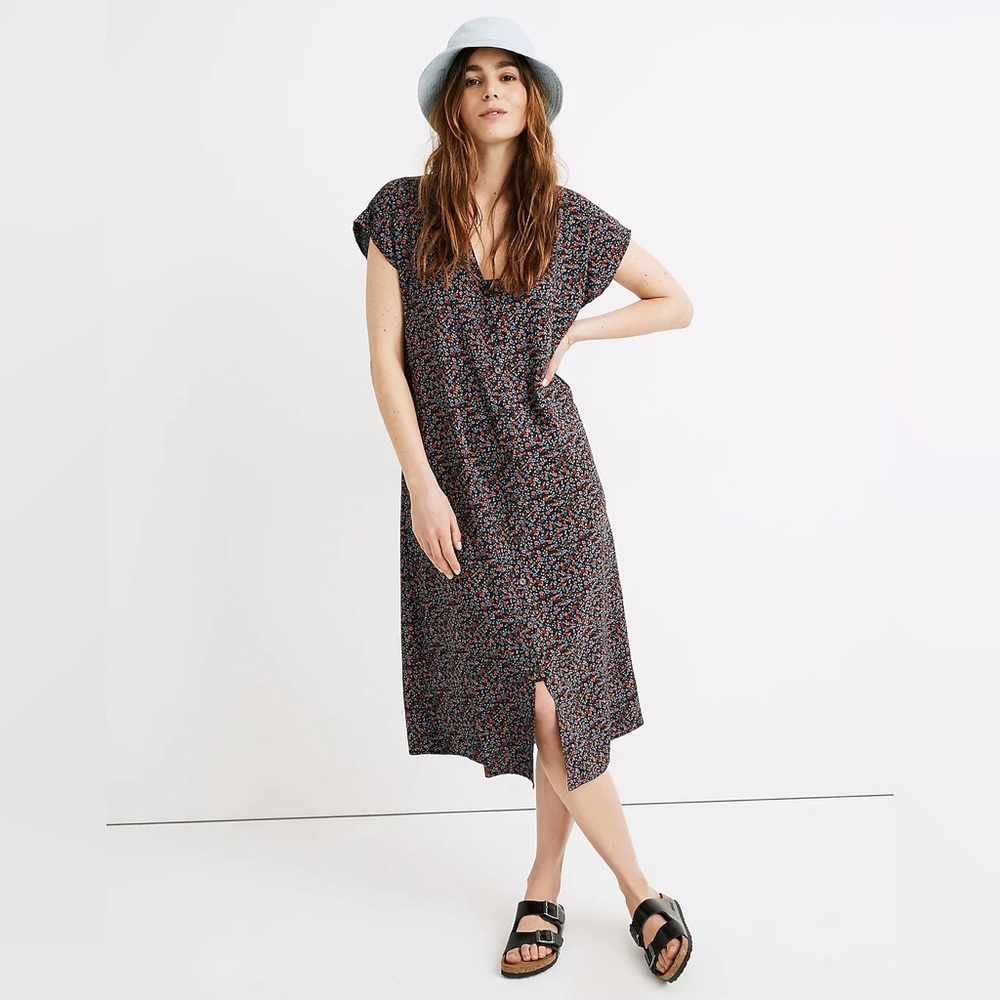 Madewell Easy Midi Dress in Fieldwalk Floral Size: XS